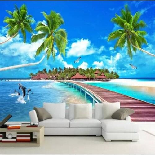 YOUMAN Customize Any Size 3D Hd Photo Wallpaper Mural Art Wall Photo Wall Mural Home Decor Wallpapers For Wallpaper Murals Blue