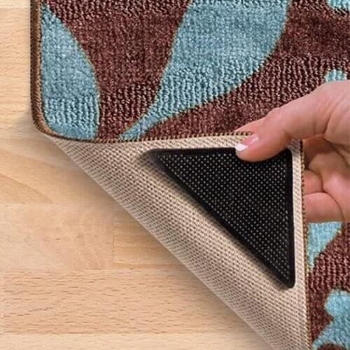 4Pcs/set Reusable Washable Rug Carpet Mat Grippers Non Slip Silicone Safety Bath Mat Grip Protect For Home Bathroom Living Room