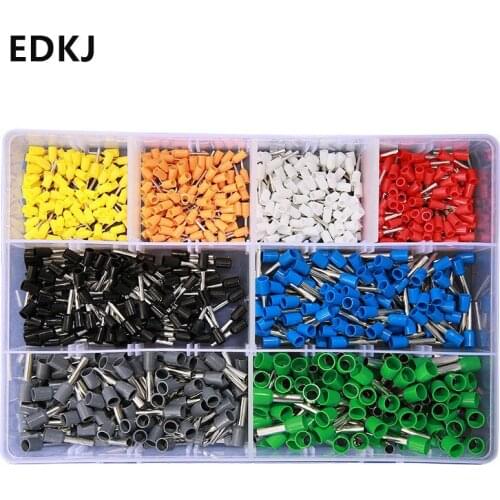 800pcs Terminals Kits Assorted Cable Wire Terminal Connector with Hand Crimper Plier Crimp Tool Kit Set 0.5-6 Square