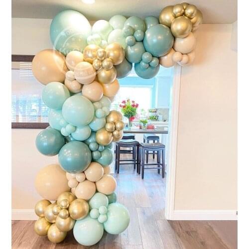 99pcs Macaron Green Balloon Garland Arch Kit Chrome gold Latex Balloons Wedding Baby Shower Birthday Party Decorations Globos