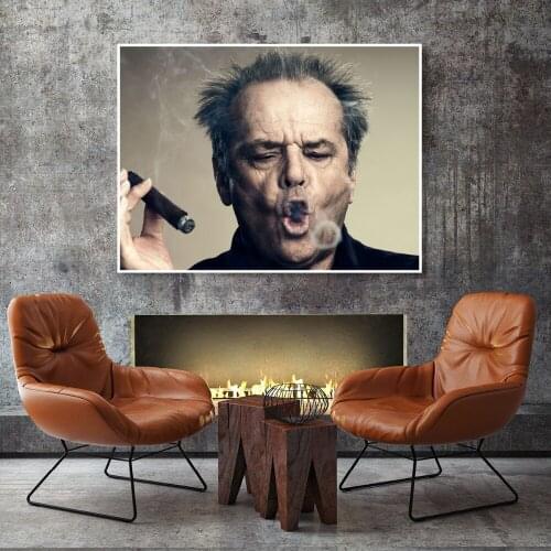 Abstract Canvas HD Print Celebrity Jack Nicholson Cigar Pictures Bedside Home Decorative Wall Art Posters No frame Painting core