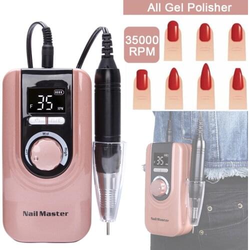35000RPM Portable Rechargeable Nail Drill Electric Nail File Set Tools For Professional Manicure Pedicure Polishing All Gel