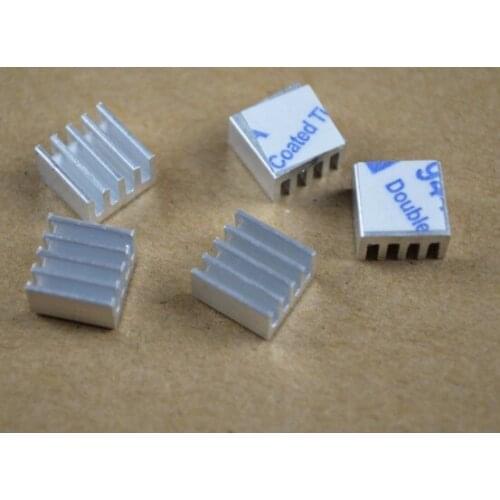 Fast Free Ship 15pcs Aluminum heat sink for 3D printer 9*9*5mm silver with Backing Sticker A4988 dedicated radiator