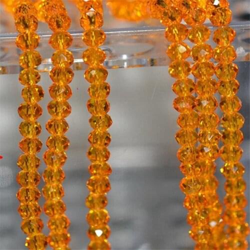 Loose 2mm-14mm Orange Color Faceted Rondelle Glass Crystal Beads DIY Hand Craft For Clothing&Garment Art Decoration