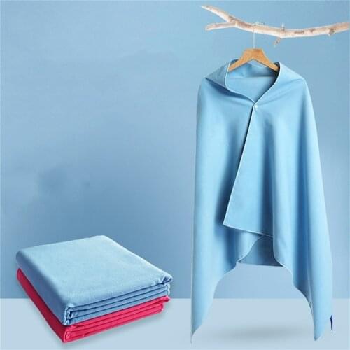 Quick-drying swimming bathrobe bath towel with snap button wearable fitness travel beach towel portable microfiber