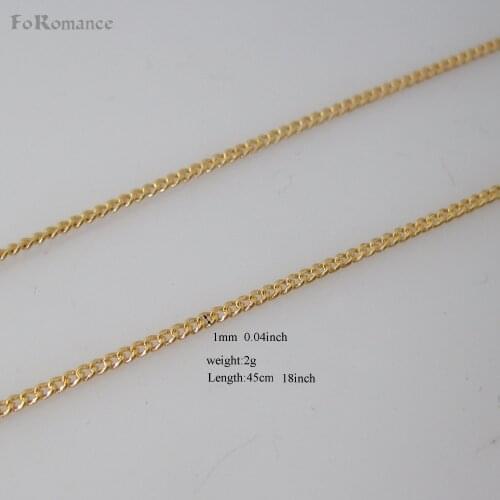 THREE LENGTH 45cm 50CM 60CM WIDTH 1MM 1.5MM - YELLOW GOLD GP FILLED BRASS CIRCLE LINK CHAIN NECKLACE