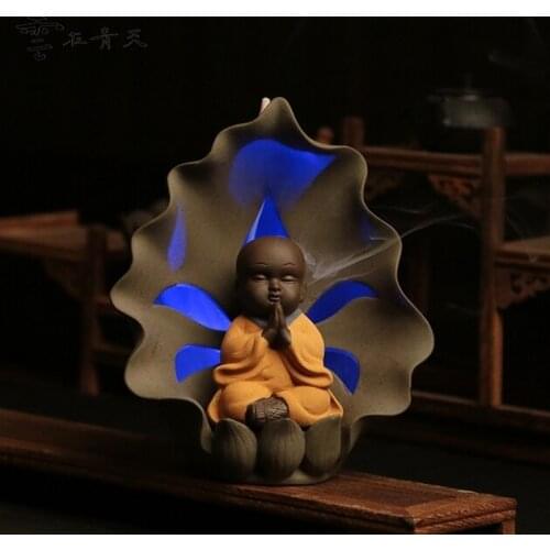Lotus back colorful fragrant sandalwood incense burner Tower creative aromatherapy tea ceramic furnace smoke incense burner