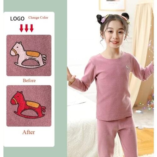 Children Sleepwear Seamless Pajamas Set Kids Clothes Girls Thermal Underwear Baby Boy Homewear Suit Cartoon Clothes For Teenager
