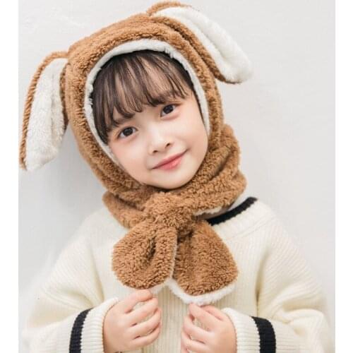 3-10 Years Kids Baby Hats Boys Girls Winter Beanie Warm Hat Cute Rabbit Ear Hat Earflap Comfortable Fleece Child Toddler Cap