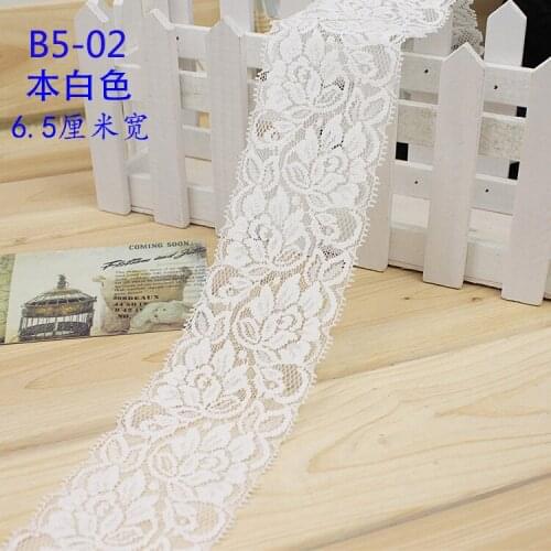 5Meters/Lot 65mm Elastic Stretchy Hollow Out Lace Ribbon DIY Apparel Sewing Fabric Dress Clothing Curtain Decoration Lace Trim