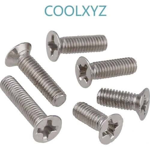 GB819 KM Hard eco-friendly nickel-plated iron hand screw white cross-groove sink screw M1.4-M4 250PCS