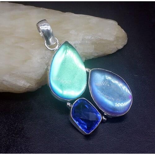 Gemstonefactory Jewelry Big Promotion 925 Silver Gushing Beauty Colorful Topaz Women Ladies Gifts Necklace Pendant 0988