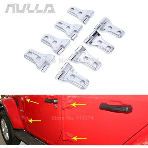 Chrome Car Door Hinge Protect Decor Cover Trim For Jeep Wrangler JL Gladiator JT 2018 2019 2020 Car Exterior Accessories