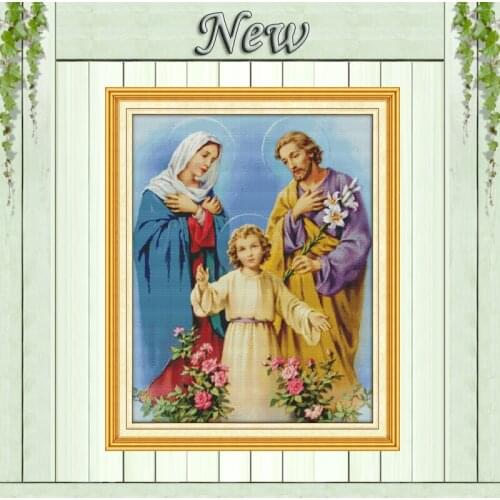 Holy family Jesus baby painting Counted print on the canvas DMC 14CT 11CT Cross Stitch Needlework kits Embroidery Set,home Decor