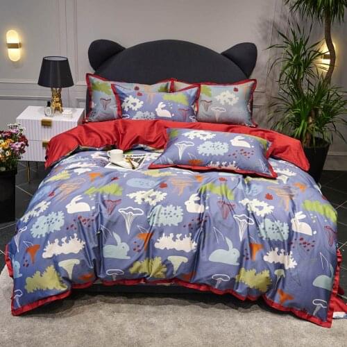 Papa&Mima Egyptian Cotton Bedding Set Queen King Size Linens (Flat Fitted Sheet Pillowcase Duvet Cover)