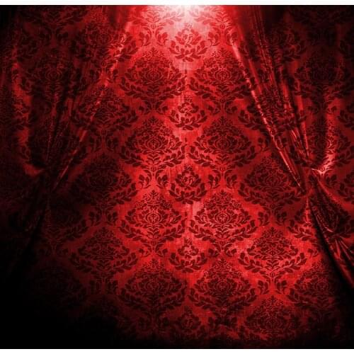 Red Background For Photography Black Vintage Pattern Backdrop For Baby Shower Wedding Party Photo Studio Booth Props