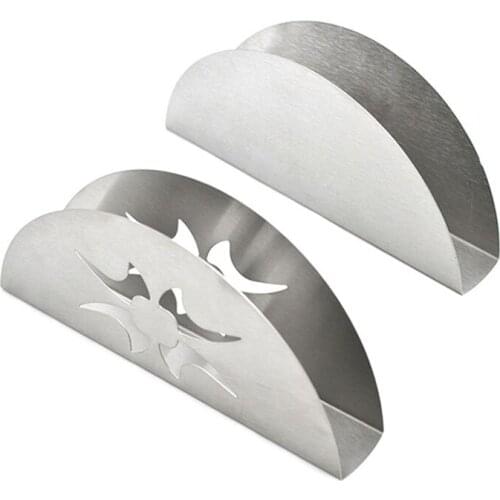 Creative Fan-shaped Sector Stainless Steel Napkin Holder Organizer Container Tissue Holder Case Boxes Table Decoration