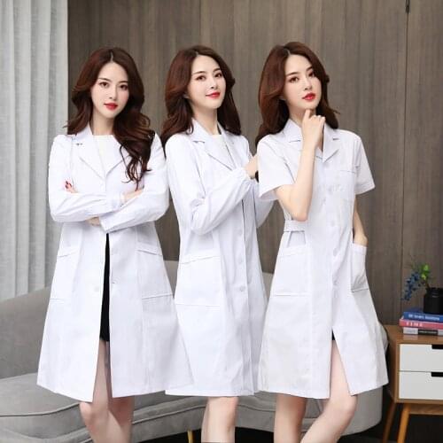 White Lab Coat Short Sleeve Summer Student Laboratory Male Nurse Uniform Female Long Sleeve Doctor Uniform Medical Uniforms