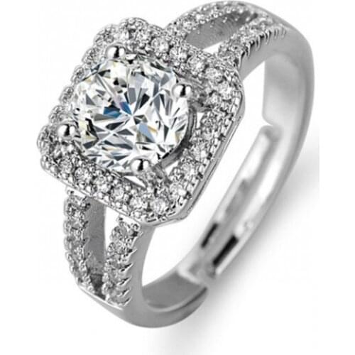 Fashion Jewelry Classic Square Bag Micro Set Rings Wedding Ring