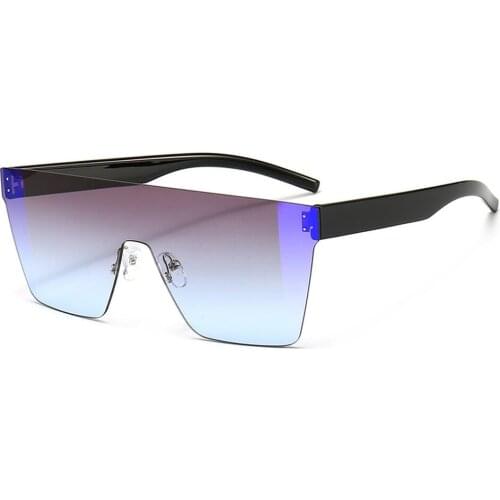 2021 New Big Frame Fashion Retro Mirror Sun Glasses Female Colorful Gradient Square Sunglasses For Women Lunette De Soleil Femme