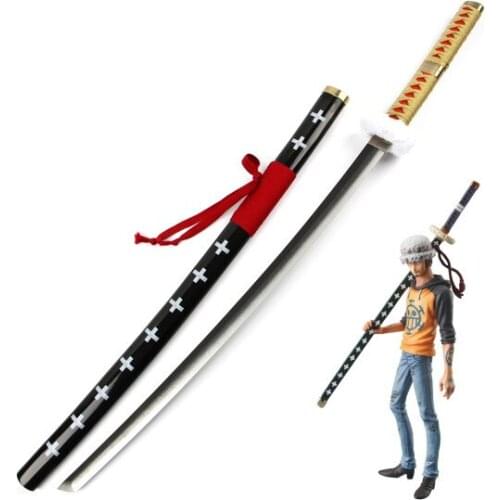 One Piece Trafalgar D Water Law ZORO Anime Cosplay Wooden Sword Knife Blade Weapon Japanese Katanta Cosplay Props for Halloween