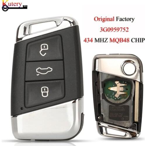 Kutery Original Remote Smart Car Key For Volkswagen VW NEW CC Arteon Passat B8 Magotan Superb A7 MQB48 Chip 434Mhz 3G0959752