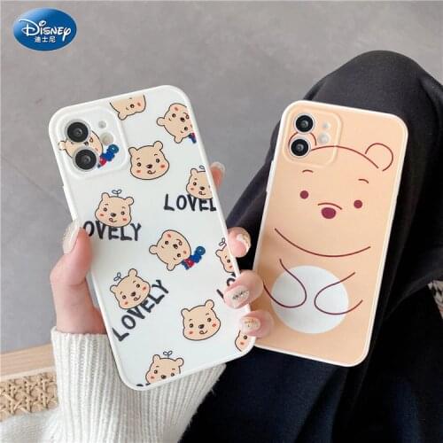 Original Disney Winnie the Pooh Silicone Luxury Cartoon Phone Case for Apple iPhone 12 Pro Shockproof Case Cover zz0727