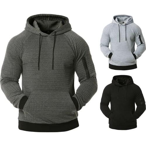 Hollow Mens Wild Fashion Casual Clip Silk Cotton Sports Hooded Pullover Jacket Autumn