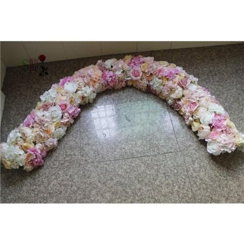 SPR 2m 30cm width wedding small arch flower table runner flower wall stage backdrop decorative artificial flower wholesale