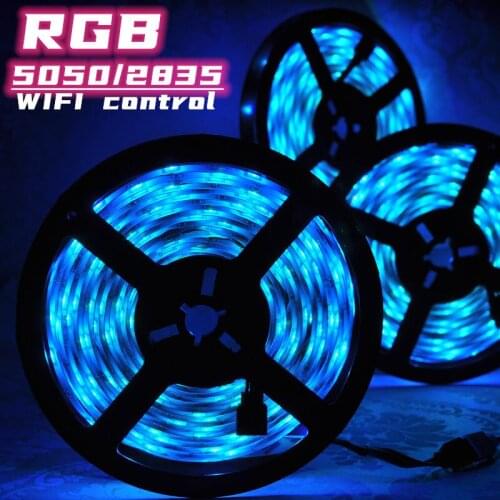 LED Strips wifi Iuces Led RGB 5050 SMD 2835 Waterproof Flexible Lamp Tape Ribbon Diode DC12V 5M Christmas decoration for plants