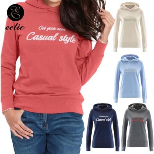 Poleron Mujer Women Tops 2021 New Autumn Casual Printed Letter Sweatshirt Korean Hip Hop Fashion Hoodie Thicken Slim Hooded Punk
