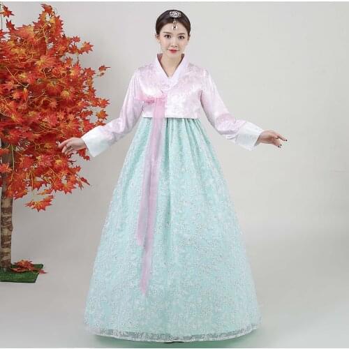 Traditional Korean Hanbok Dresses Female Embroidery Elegant Royal Court Princess Suit Asian Palace Cosplay Performance Clothing