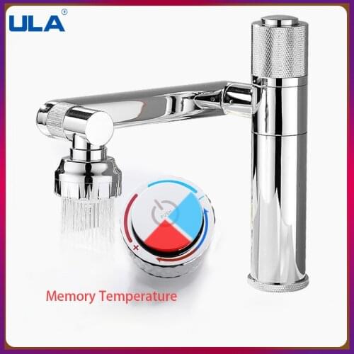 ULA 360° rotate basin faucet tap water mixer thermostatic faucet sink tap waterfall bathroom fixture with nozzle shower head