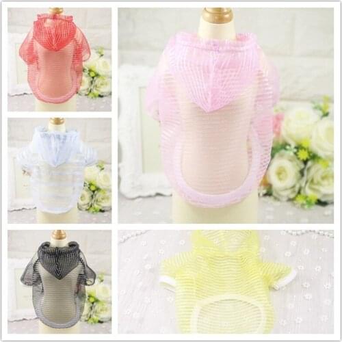 Ultra Thin Transparent Pet Dog Sun Protection Hoodie Clothes For Small Dogs Chihuahua Puppy Cat Summer Vest Shirt French Bulldog