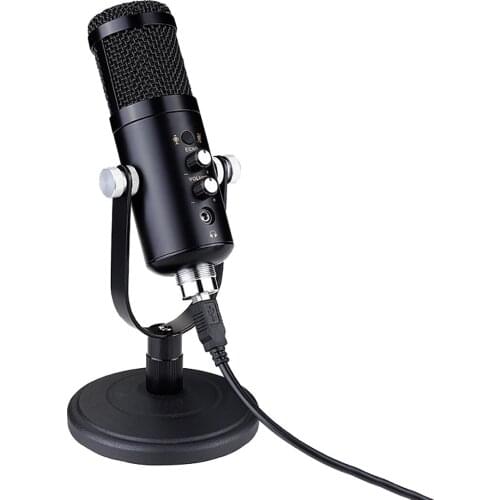 USB Podcast Microphone With Built-In Headphone Output For Podcasting Recording Live Broadcasting And Games