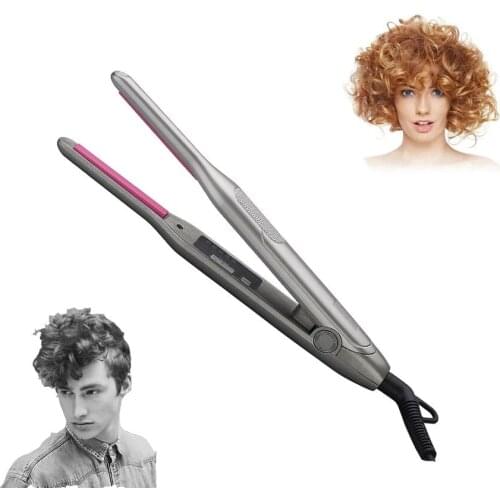 Hair Straightener Professional Mini Hair Iron for Unisex Short Pencil Curler Thinnest Plate Ceramic Beard Flat Travel Iron
