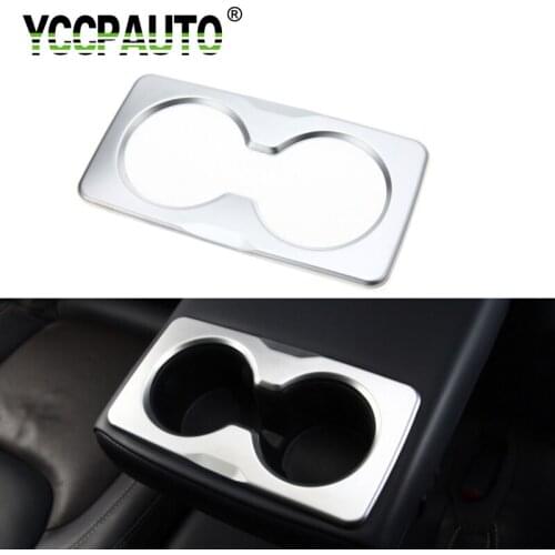 YCCPAUTO 1Pcs ABS Silver Rear Water Cup Holder Panel Trim Cover For Jeep Wrangler JL/JT Gladiator 2018 2019 Car Accessories