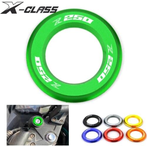 Z250 Motorcycle Ignition Switch Cover Key Hole Ring Sticker CNC Aluminum Accessories for Kawasaki 2013 2014-2017 2018 2019 2020