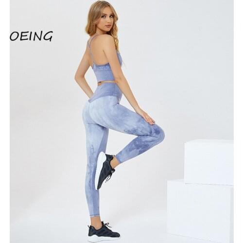 Plus Size Tie Dye 2 Piece Set Women Leggings Women 2021 Sexy Workout Clothes for Women Fashion Gym Clothing