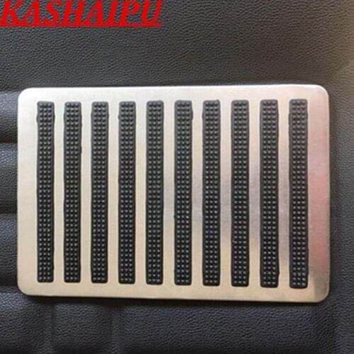 1x Universal Metal Car Anti-skid Footpad Foot Rest Pedal Floor Mats Carpet Pads Mat Patch Heel Plate For Car Truck Suv