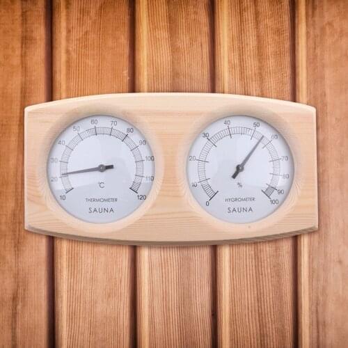 2 in 1 Sauna Room Wooden Thermometer and Hygrometer Steam Temperature and Humidity Bathroom Thermometer and Hygrometer