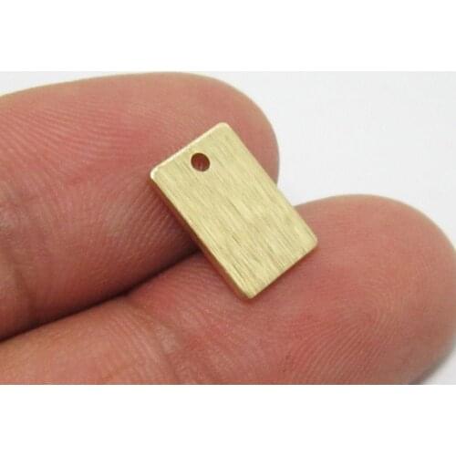 20pcs Brass rectangle charm 12x8x1mm Textured brass earrings pendant Geometric findings R1294