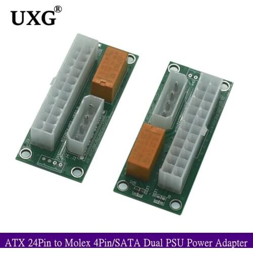 Add2psu VER004 ATX 24Pin To Molex 4Pin SATA Dual PSU Power Supply Sync Starter Extender Cable Card For BTC Miner Machine