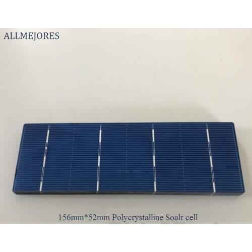 ALLMEJORES 50pcs Solar cell 156mm*52mm polycrystalline 1.4W/pcs A-Grade for DIY 70W solar panel charger