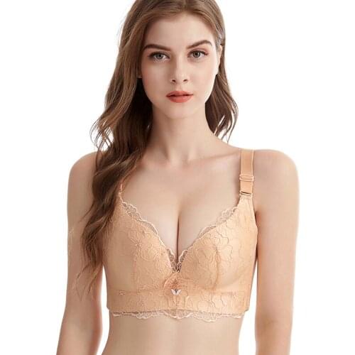 Oversized bra thin lace big cup underwear lingerie femme big size push up bra 50D