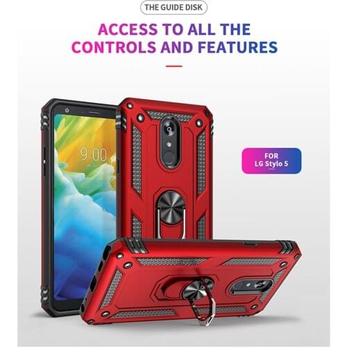 For LG Stylo 5 Case Cover Armor Rugged Military Shockproof Car Holder Ring Case For LG Stylo 5 6.2" LM-Q720 Stylo5 Coque Funda