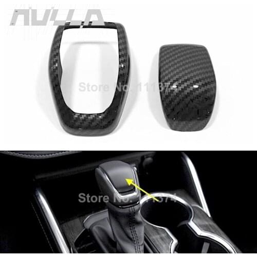 For Toyota Highlander Kluger 2021 2022 ABS Carbon Car Interior Gear Shift Knob Decoration Frame Sticker Cover Trim Accessories