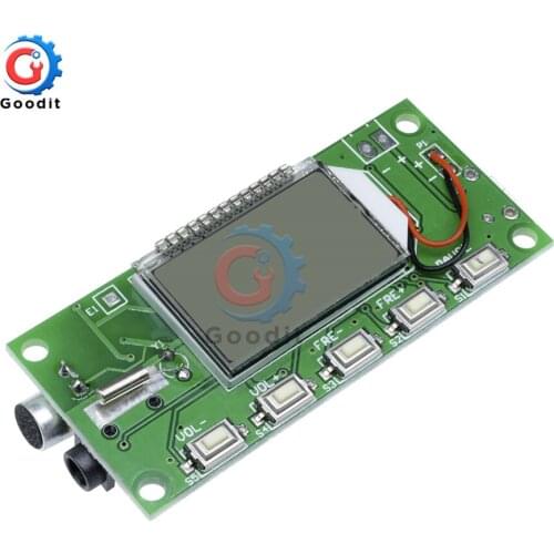 DSP PLL LCD Display FM transmitter Receiver Module (87-108MHZ) digital wireless microphone stereo Input