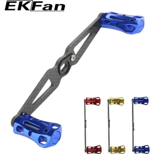 EKFan sturdy Carbon Fishing Reel Handle 130mm length Aluminum alloy Knobs for 8*5mm hole Baitcasting Reel Fishing Accessory