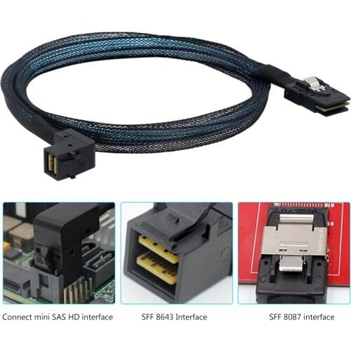 Server Cable 12Gbps Hard Disk Cord Mini SAS Data Transmission Line SFF8087 to 4 SATA Data Cable